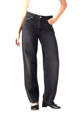 Levi's Premium Baggy Dad Women's Black Jeans Denim Size W24 L30